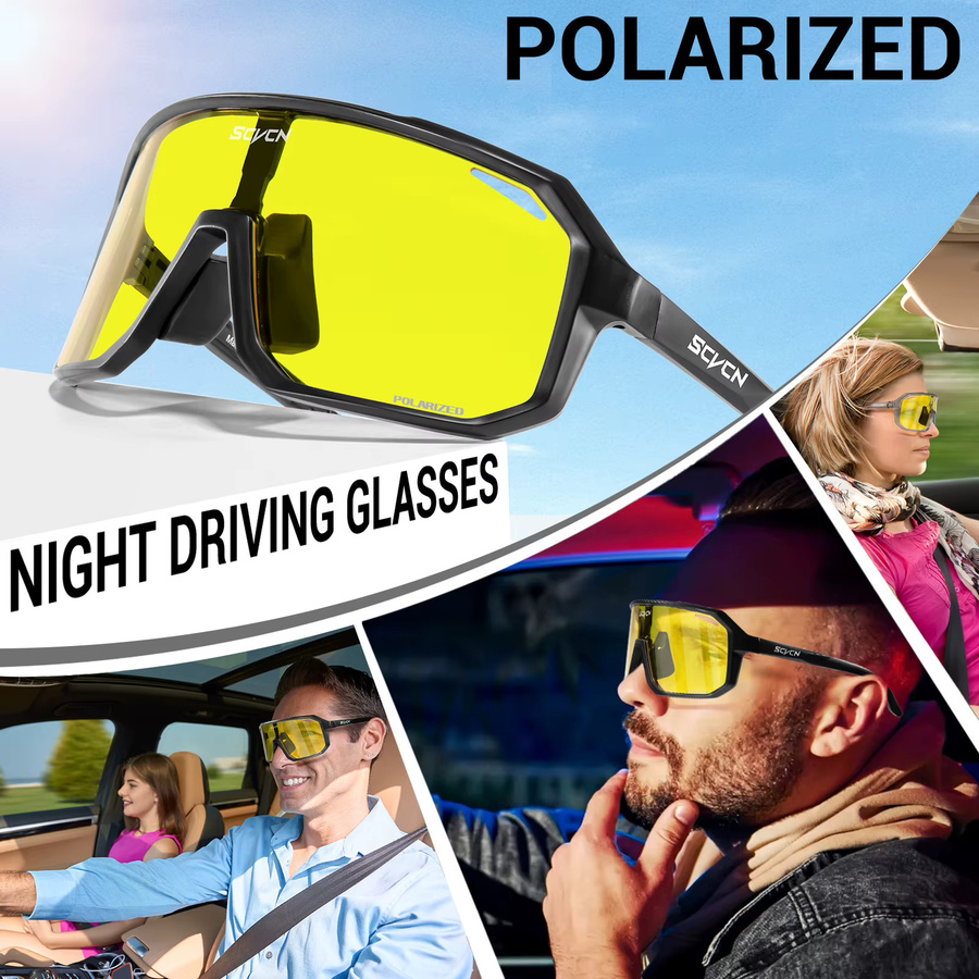 SCVCN Sonnenbrille, Gelb, polarisiert, Vollrand, Unisex, Kunststoff - Bild 4