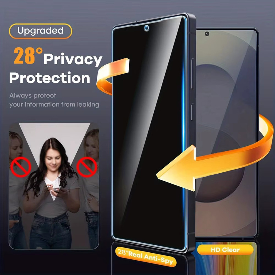 NNBILI 3-teiliges Sichtschutz Panzerglas aus gehärtetem Glas für Samsung Galaxy S26 Ultra und S26-Serie, transparent, unterstützt 0,01s Fingerabdruck-Entsperrung - Bild 2