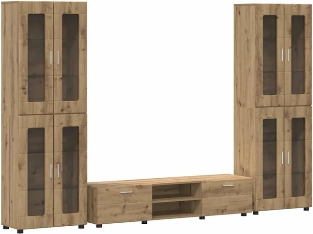 vidaXL TV-Schrankset mit Schubladen in Artisan-Eiche, modern und matt, braun, B/T/H: 182,0 x 50,5 x 3,0 cm - Bild 1