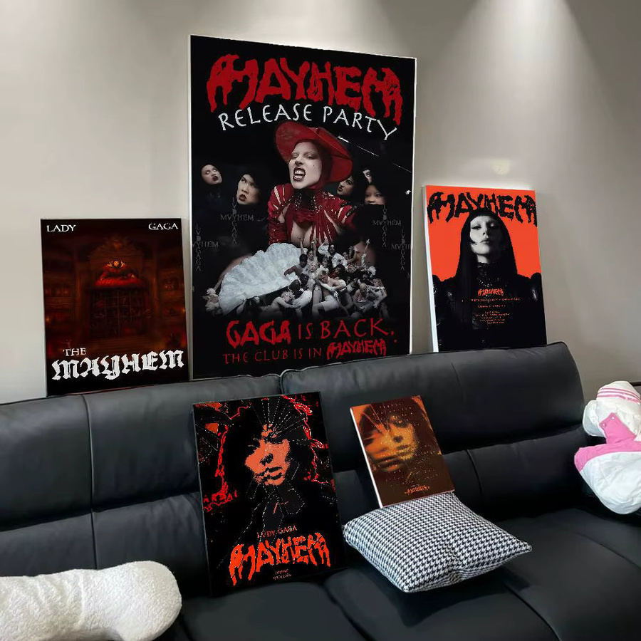 Vintage Wandkunst Lady Gaga Mayhem Poster von Potdemiel als ästhetische Wandmalerei für dein Zuhause oder Café ohne Rahmen - Bild 2