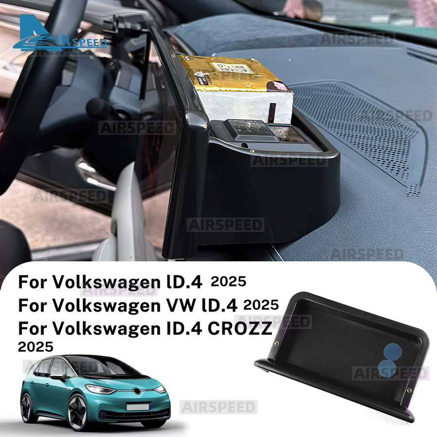 Aufbewahrungsbox für das Armaturenbrett Volkswagen VW ID3 ID4 CROZZ, Mittelkonsole Verstecktes Fach hinter dem Bildschirm, Schwarz - Bild 2