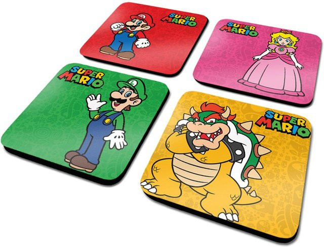 M.& C. Untersetzer Super Mario, quadratisch, Kork, mehrfarbig, saugfähig und rutschfest - Bild 1