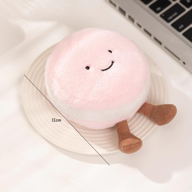 Yiran toy Frankreich Dessert Plüschpuppe Eiertörtchen Macaron Madeleine, Plüschtier, Rosa / Pink - Bild 1