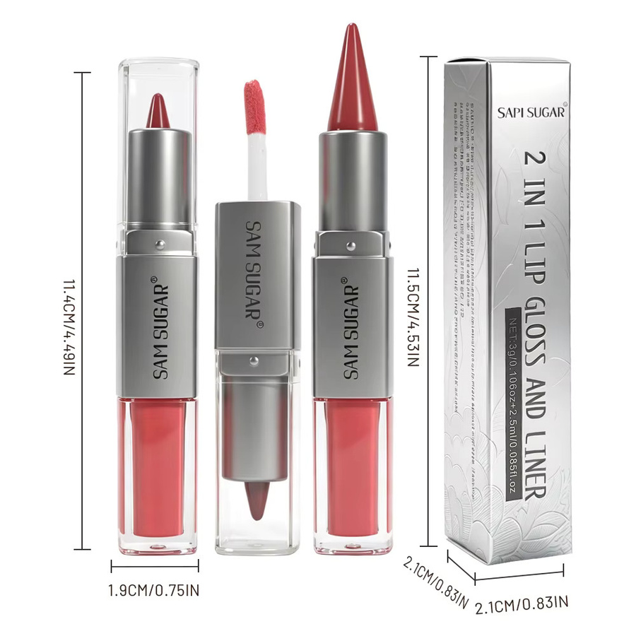 2-in-1 Lipliner & Lipgloss, Matt, Glänzend, Unisex - Bild 5