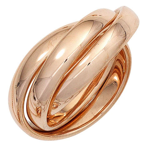Colfem Ring 585 Rotgold, 3-reihig verschlungen, Damen, Ringgröße 58 - Bild 1
