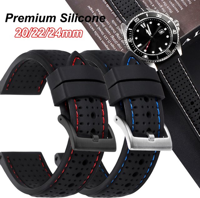 Uhrenarmband Silikon, Schwarz, Unisex - Bild 1