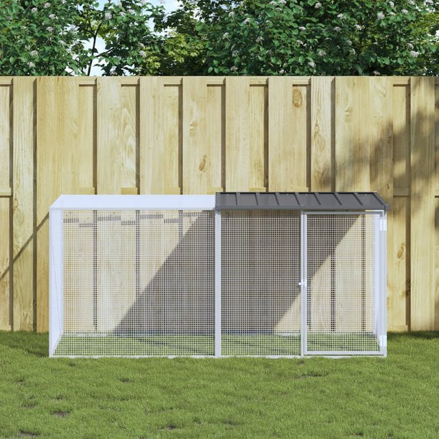 vidaXL Hühnerstall mit Dach aus verzinktem Stahl, Anthrazit, B/T/H: 98 x 90 x 203 cm - Bild 2