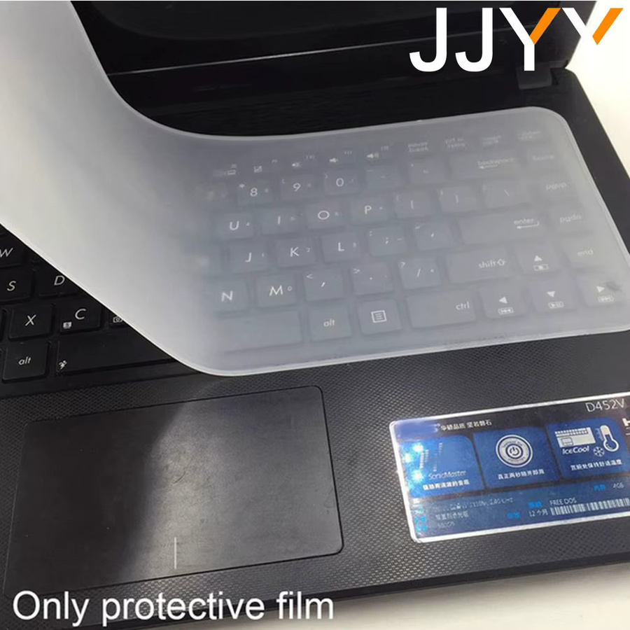 STONEGO Silikon-Tastaturabdeckung für Laptops von 12 bis 17 Zoll, wasserdichter Tastaturschutzfilm in Blau und Transparent - Bild 4