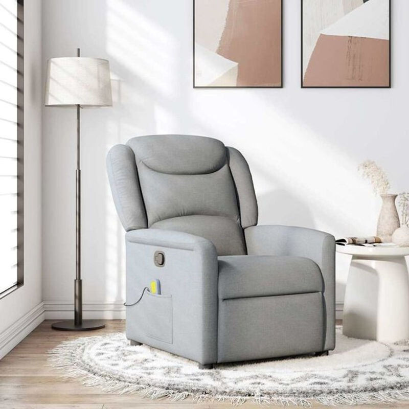 Massagesessel Fernsehsessel von vidaxl in Grau aus Stoff im modernen Design - Bild 1