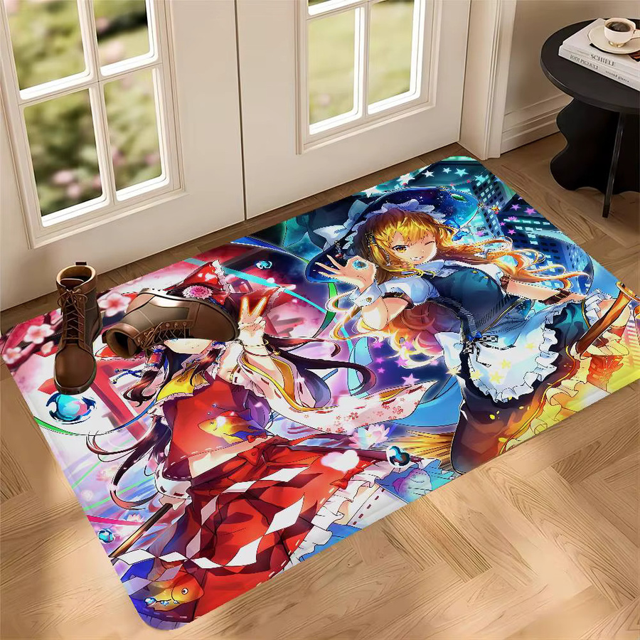 Touhou Project Bodenteppich mit Streifenmuster, rutschfest und wasserabsorbierend, Mehrfarbig, B: 60 cm, T: 40 cm - Bild 3