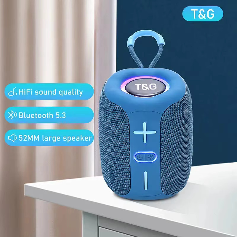 T&G Tragbarer Bluetooth Lautsprecher mit Subwoofer und FM Radio in Grau - Bild 3