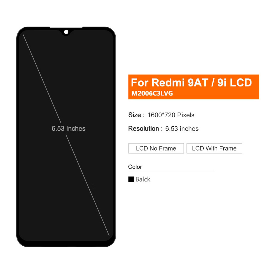 Xiaomi Redmi 9i M2006C3LII LCD Display Touchscreen Digitizer Montage mit 6.53 Zoll in Schwarz für Redmi 9AT Globale M2006C3LVG - Bild 2