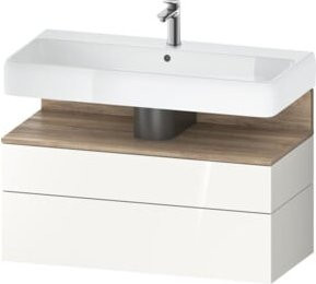 Duravit Waschtischunterschrank Qatego in Weiß Hochglanz, Wandmontage, B/T/H: 99 x 47 x 59 cm - Bild 1