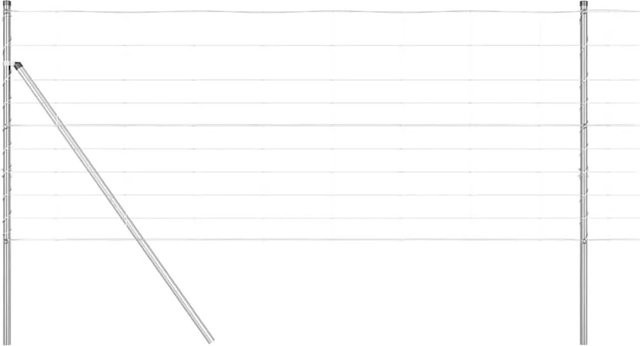 vidaXL Zaunpfosten aus Stahl, rechteckig, silber, in-ground, B: 2,5 cm, H: 100 cm - Bild 1