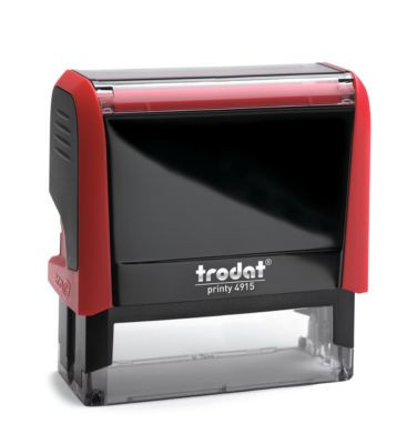 Adress-Stempel trodat Printy 4915 mit rotem Gehäuse und schwarzem Stempelabdruck - Bild 2