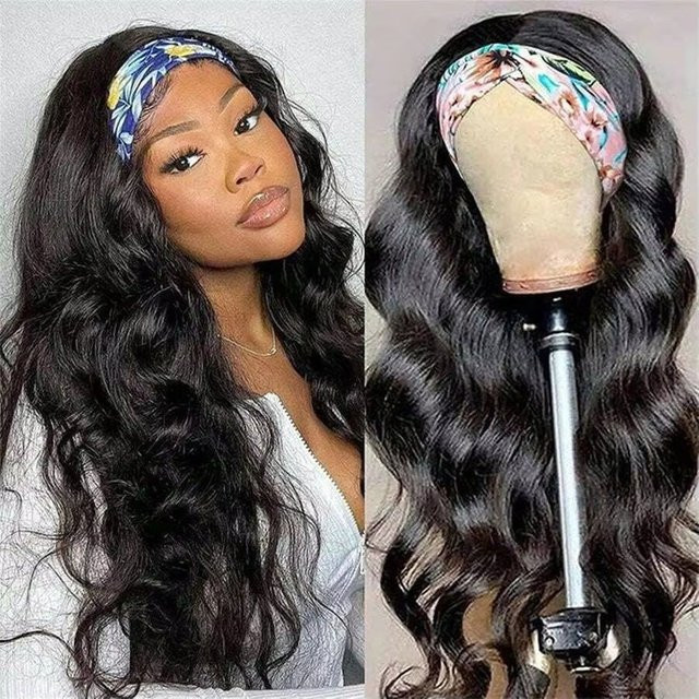 Dula A Hair Stirnband-Perücke, Echthaar, gewellt, 250 % Dichte, Damen - Bild 1