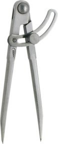 Helios-Preisser Bogenzirkel aus Spezialstahl mit Nietscharnier und Feststellschraube, Farbe: Silber, Länge: 200 mm - Bild 1