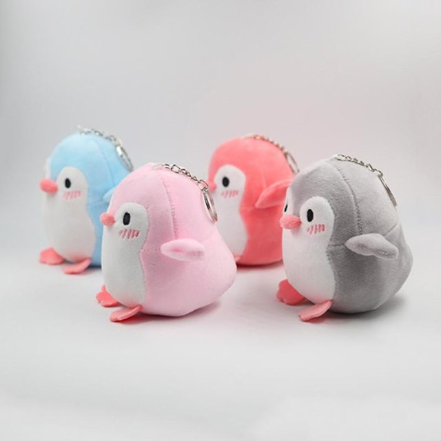 Linyi toy Pinguin Plüsch Schlüsselanhänger, grau, 10cm - Bild 1
