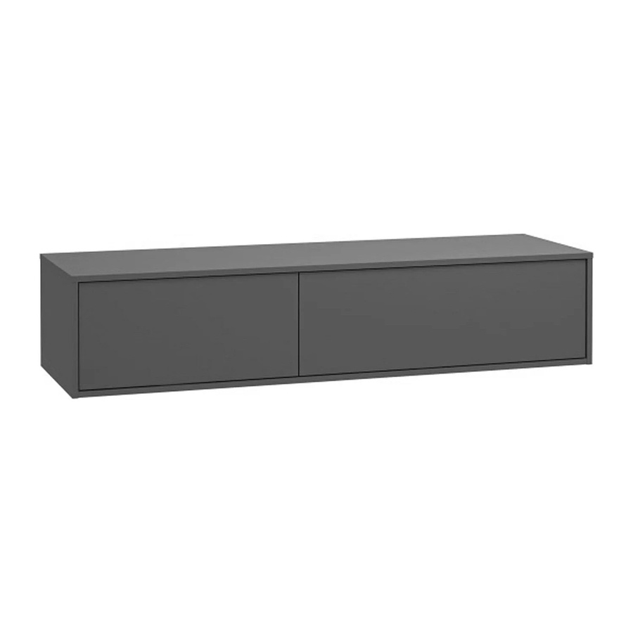 Waschbeckenunterschrank Isaure von Vente-unique in Anthrazitgrau mit zeitgenössischem Design, Breite: 150 cm - Bild 2