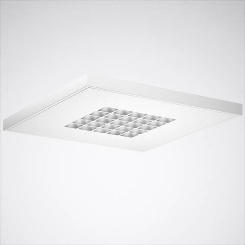 Trilux LED-Deckenleuchte in Weiß und Silbergrau, quadratisch aus Stahlblech - Bild 1