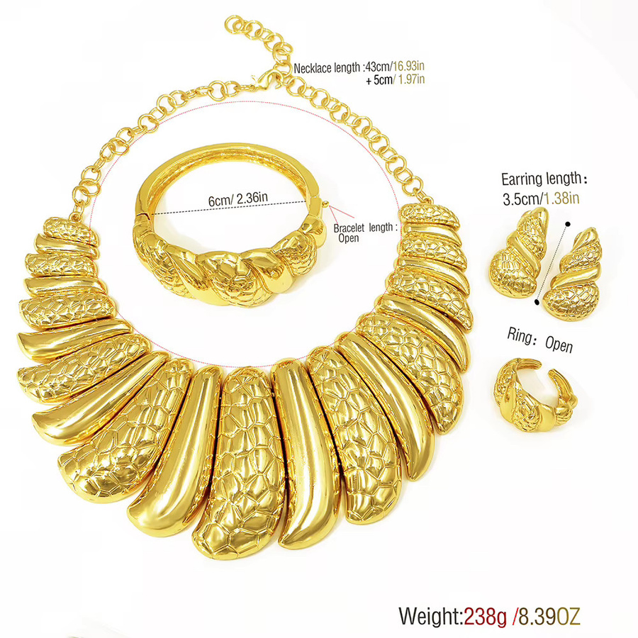 GZJPEI Schmuckset 4-teilig, vergoldet, Damen - Bild 2