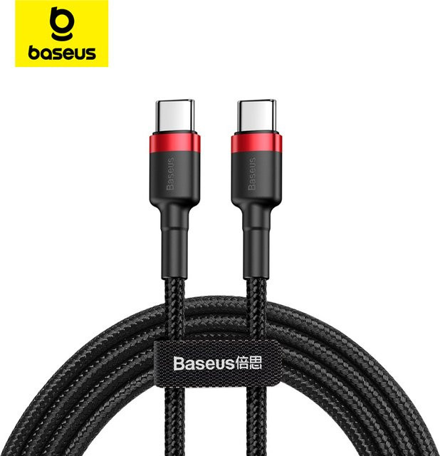 Baseus USB C auf USB Typ C Kabel in Schwarz mit 60 W PD Schnellladung für MacBook Pro, Samsung und Xiaomi - Bild 1