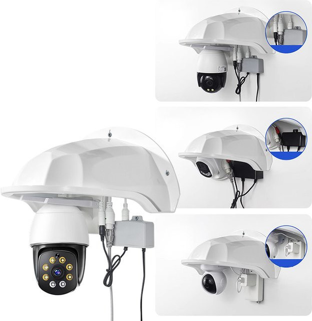 KOQZM Wasserdichte Schutzhülle für CCTV Turret Dome Überwachungskameras in Weiß (YY30) - Bild 1