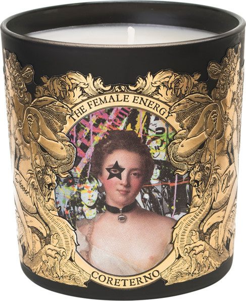 Coreterno The Female Energy Duftkerze in Gold und Schwarz mit floralen und würzigen Noten - Bild 1