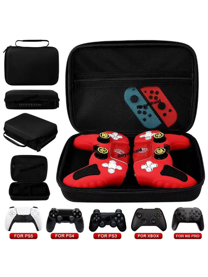 Ispoofer Aufbewahrungstasche für PS5, PS4, Xbox Series und Nintendo Switch Pro Controller, stoßfeste Reisetasche für Gamepads, Schwarz - Bild 7