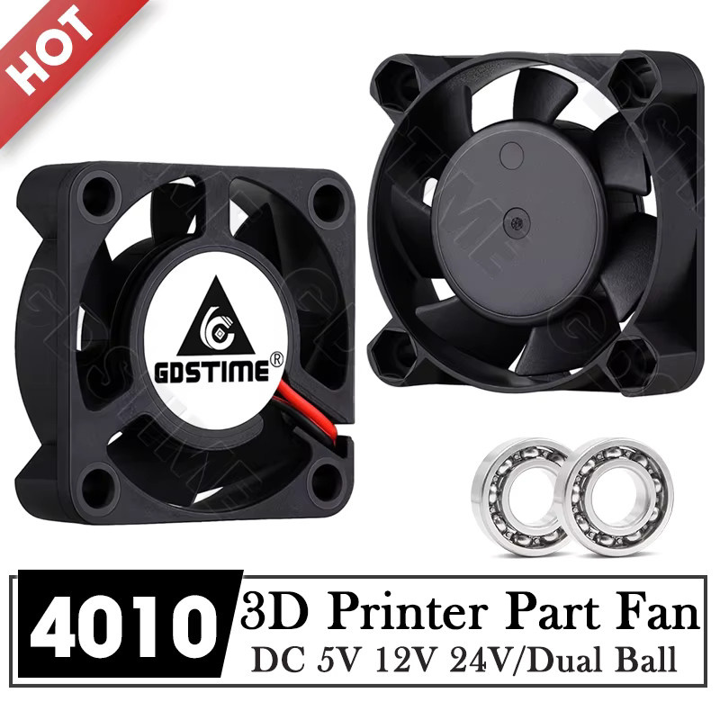 Gdstime 4010 Mini-PC-Gehäuselüfter Schwarz B/T/H: 4 x 4 x 1 cm Dual-Kugel- und Hülsenkühlerlüfter für 3D-Drucker und PC-Kühlung - Bild 6
