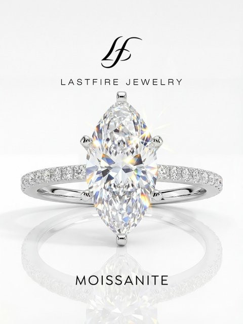 Marquise-Ring 925 Silber, Diamant, Damen - Bild 1