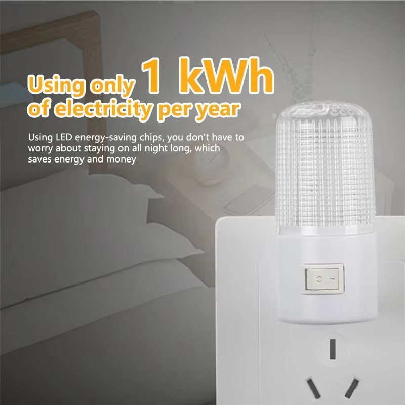 Feimefeiyou LED Nachtlicht in Weiß für Schlafzimmer, Kinderzimmer und Flur mit US/EU Stecker - Bild 3