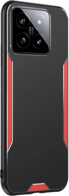 Stoßfeste Handyhülle aus Aluminiumlegierung und Silikon für Xiaomi 14T Pro, Mi 13T und 13 Pro mit vollem Kameraschutz in Rot - Bild 1