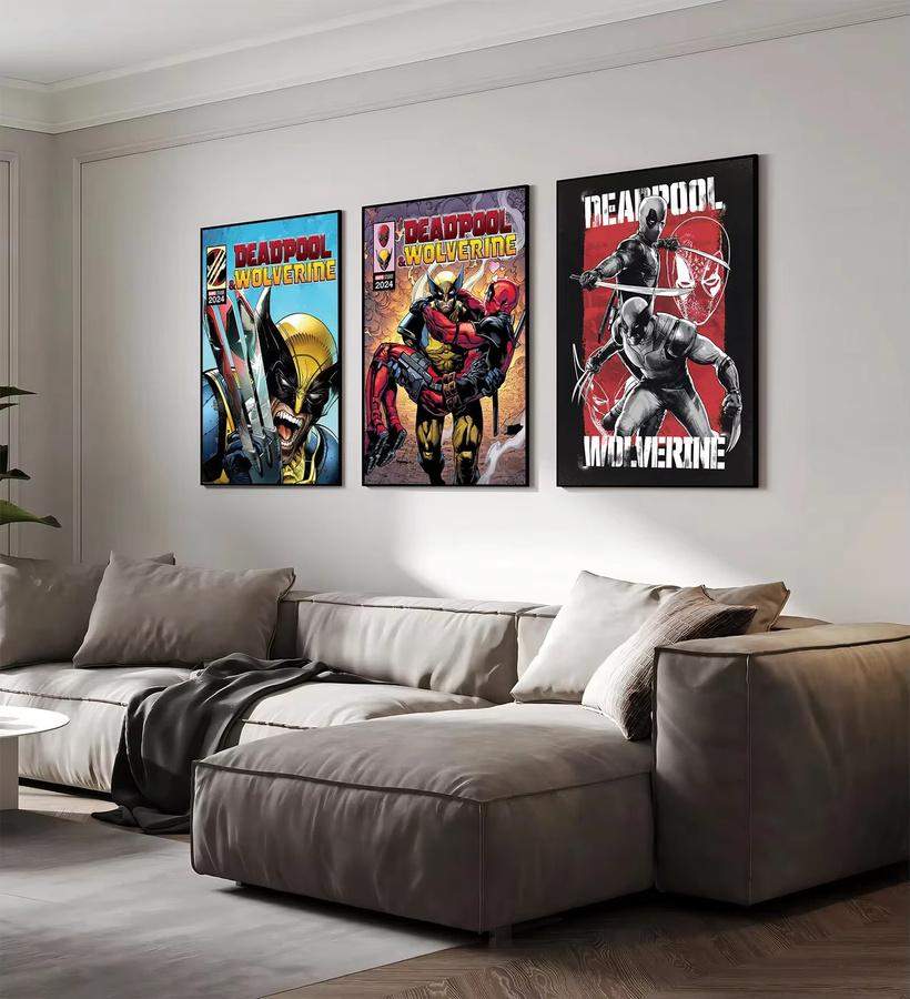 Kayou Marvel Deadpool Wolverine Anime Poster als rahmenloser Leinwanddruck in Multicolour - Bild 2