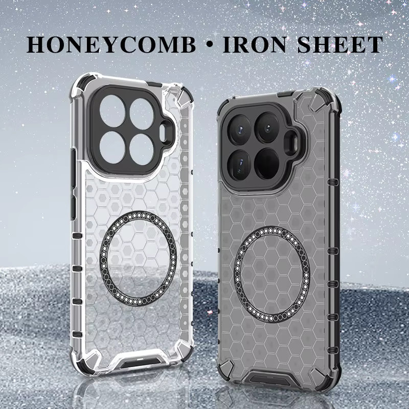 Magnetische Schutzhülle für Xiaomi Mi 15T Pro und Mi 15T mit Crystal Honeycomb Design, MagSafe kompatibel, stoßfestes Luftkissen, Transparent - Bild 2