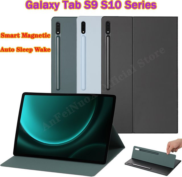 Samsung Schutzhülle für Galaxy Tab S10 FE Plus mit magnetischer Standabdeckung und Stifthalter in Grau - Bild 1