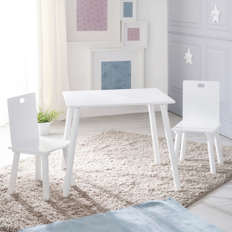 Roba Kindersitzgruppe aus MDF und Holz in Weiß, Tisch mit 3 Stühlen für das Kinderzimmer - Bild 2