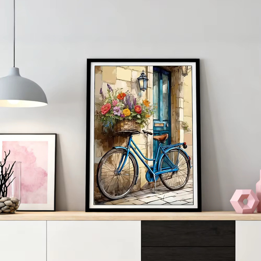 HUACAN Diamant-Malerei-Set Fahrrad-Landschaft als Diamant-Mosaik in Multicolour für den Tisch - Bild 2