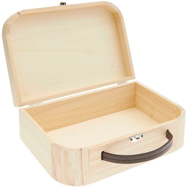 Rico Design Holzkoffer in Natur mit den Maßen B: 25 cm, H: 17 cm, T: 8,5 cm - Bild 1