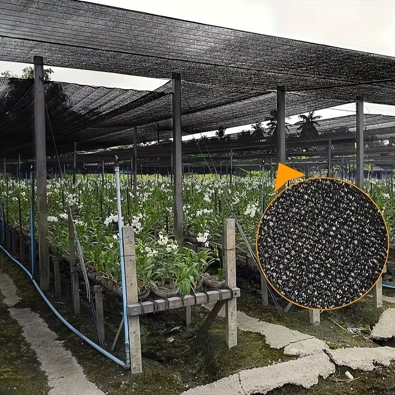 Schwarzes Schattennetz aus HDPE-Stoff als Sonnenschutz mit Ösen für Pergola, Gewächshaus und Terrasse, B/B: 200 x 200 cm - Bild 4