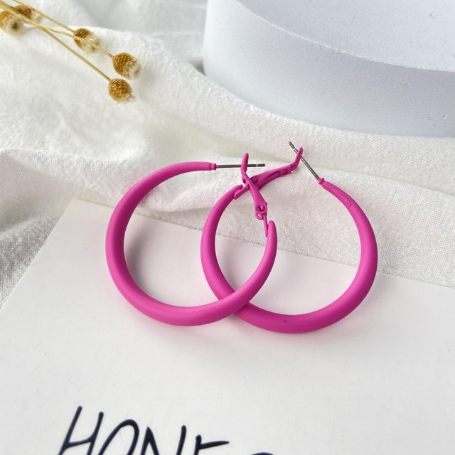 Creolen Damen, Zinklegierung, Bunt, Rosa Blau Weiß - Bild 1