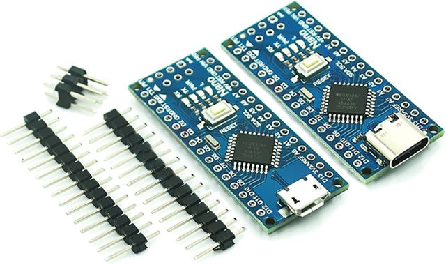 Arduino Nano V2.0 Controller-Karte mit Atmega328P und CH340 USB-Treiber in Blau, kompatibel mit USB-C und Micro-USB - Bild 1