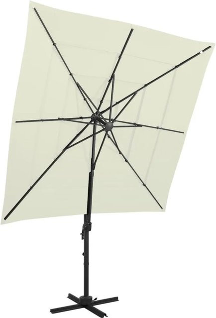 vidaXL Sonnenschirm mit Aluminium-Mast aus Polyester in Sandfarben, B/T: 250 x 250 cm - Bild 1