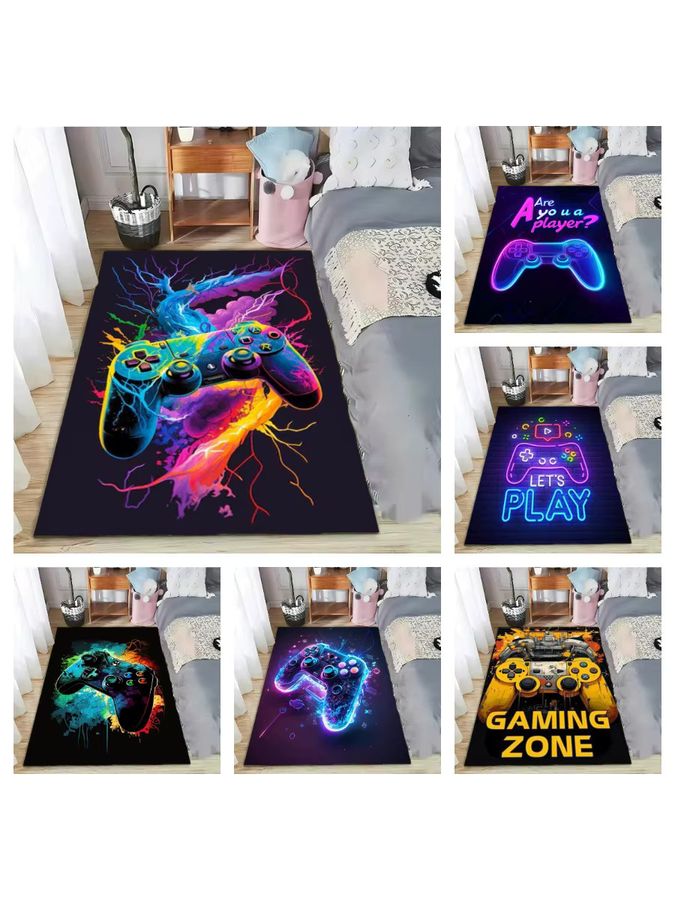 Potdemiel Gaming-Teppich mit Controller-Design in Multicolor, rutschfeste und maschinenwaschbare Matte für das Kinderzimmer oder Spielzimmer - Bild 3