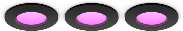 Philips Hue White & Color Ambiance Slim Recessed Einbaustrahler 3er-Set Schwarz Multicolour 1000lm Durchmesser: 9 cm - Bild 1