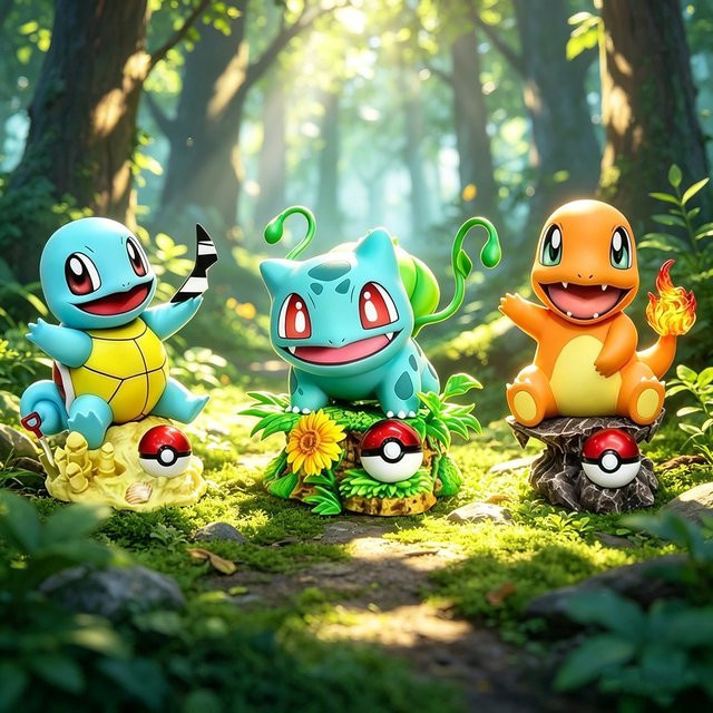 Bandai Pokémon Bulbasaur Squirtle Charmander, Actionfiguren, 10 cm - Bild 1