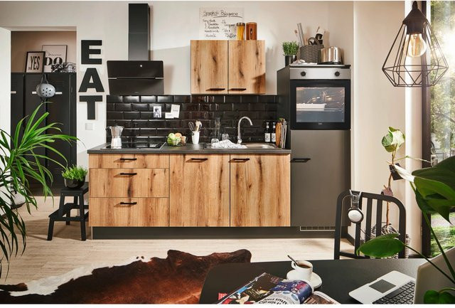 pino Küchenzeile Evoke Eiche mit 1 Geräteschrank in Grafit, Breite: 260 cm - Bild 1