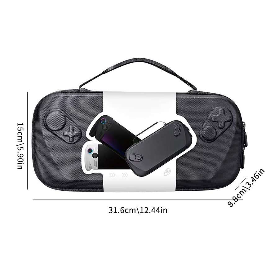 Universelles Hardcase für Asus ROG Ally X und Xbox Handheld Maschinen, Tragbare Zipper Tasche mit Tragegriff, Schwarz - Bild 6