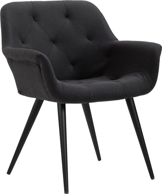 TPFLiving Esszimmerstuhl modern mit Stoffbezug und Metallgestell in Schwarz - Bild 1