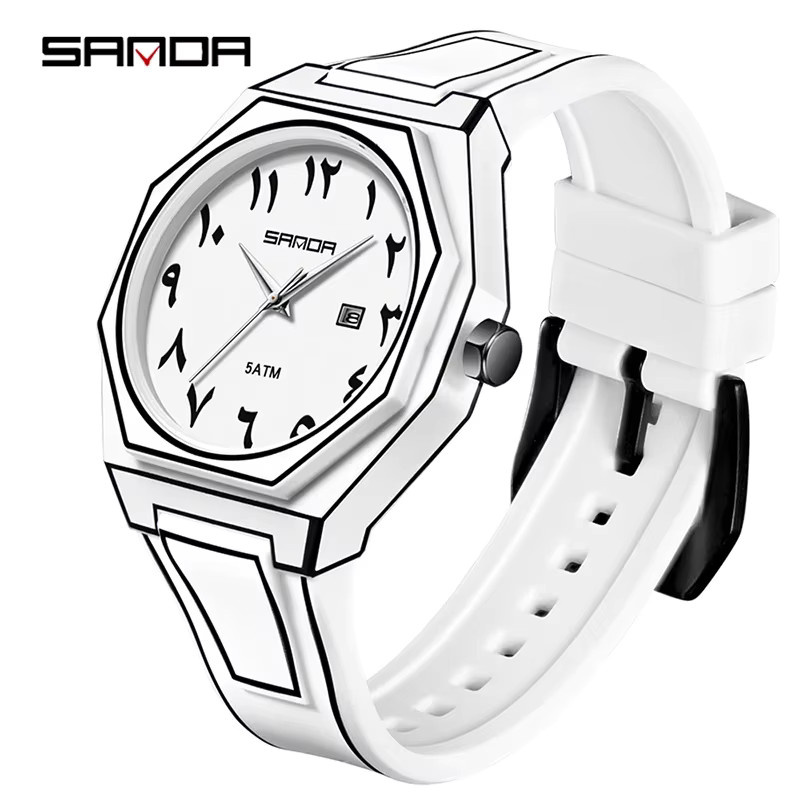 SANDA Armbanduhr Quarz, Datum, Beleuchtung, Schwarz, Herren - Bild 4